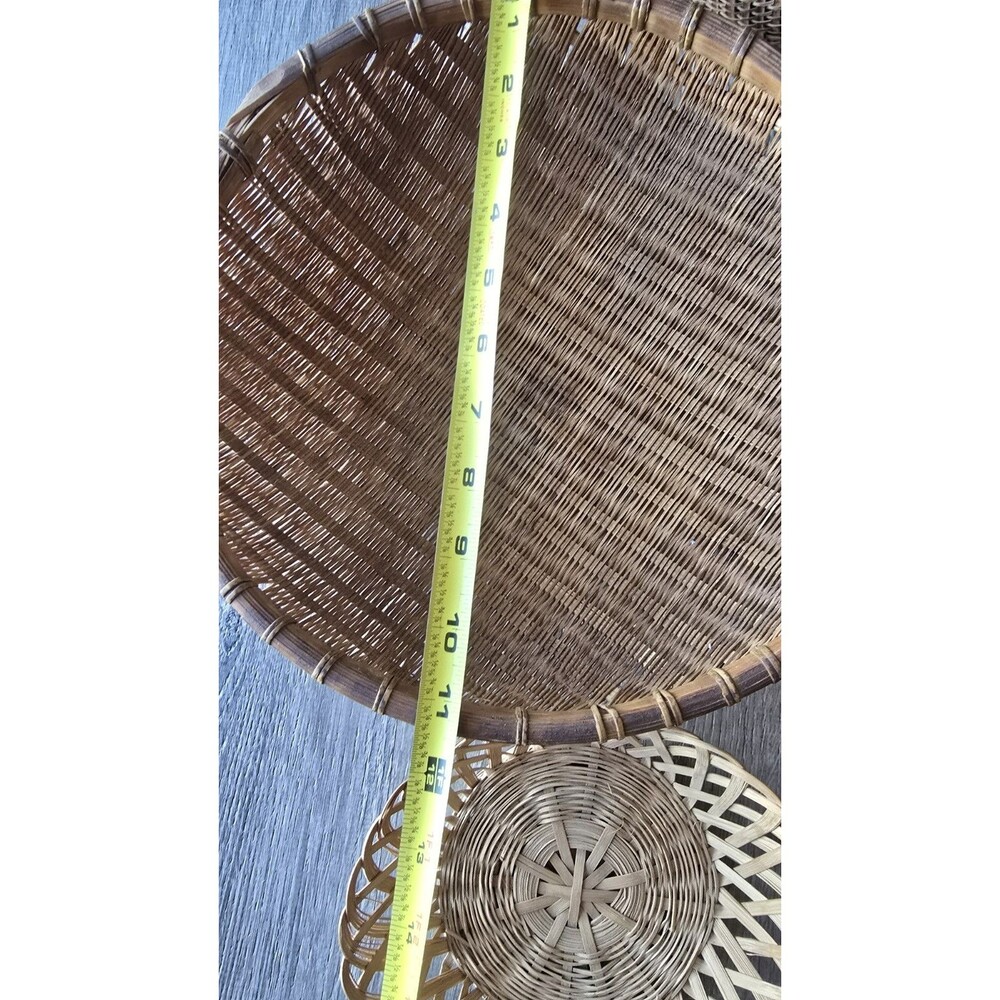 Lot Of 5 Wicker Rattan Basket Decor Boho Vintage Decor Wall / Storage - Picture 9 of 13